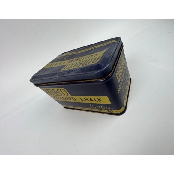 AMACO Colored Chalk Dustless Blue & Gold Tin #301 Made in USA Art Pastel Effects - Picture 5 of 10